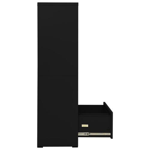 Arkivskab 90x46x164 cm stål sort
