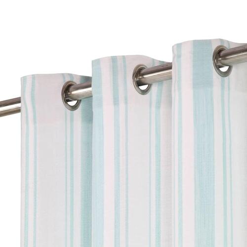 Gardiner med metalringe 2 stk. 140 x 175 cm bomuld striber blå