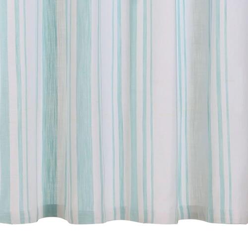 Gardiner med metalringe 2 stk. 140 x 175 cm bomuld striber blå