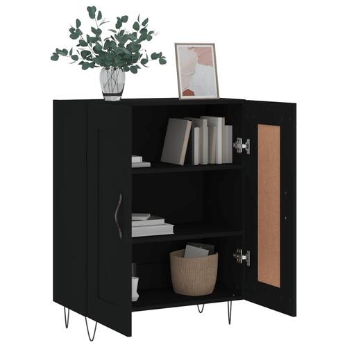 Skænk 69,5x34x90 cm konstrueret træ sort