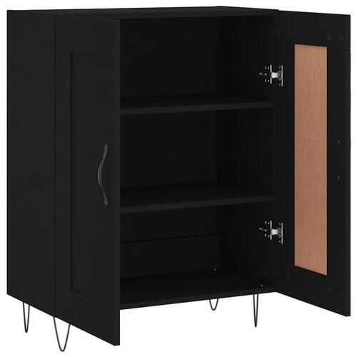 Skænk 69,5x34x90 cm konstrueret træ sort