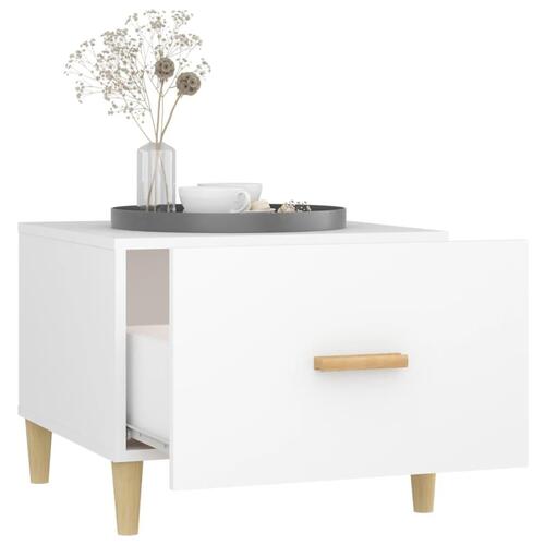 Sofaborde 2 stk. 50x50x40 cm konstrueret træ hvid