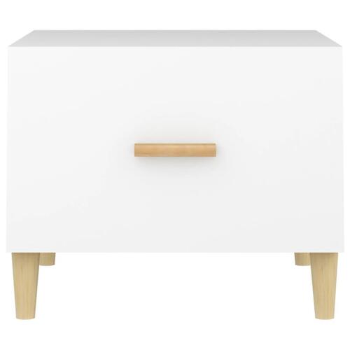 Sofaborde 2 stk. 50x50x40 cm konstrueret træ hvid