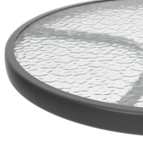 Spisebordssæt til haven 3 dele stål sort