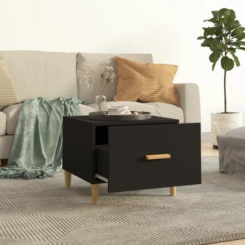 Sofabord 50x50x40 cm konstrueret træ sort