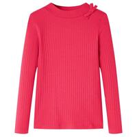 Langærmet T-shirt til børn str. 116 pink