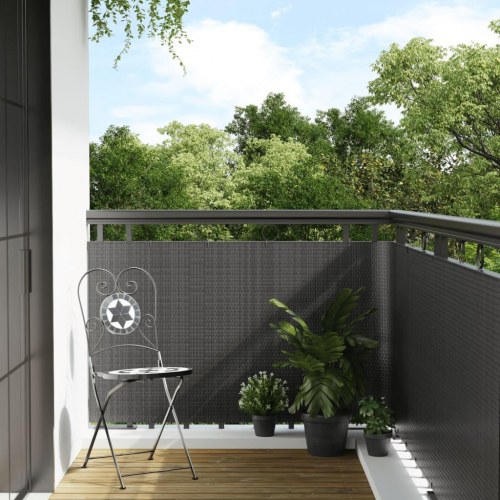 Altanafskærmning i polyrattan 600 × 80 cm - antracitgrå