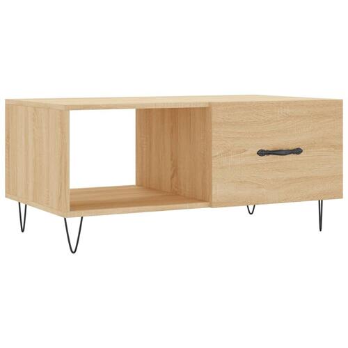 Sofabord 90x50x40 cm konstrueret træ sonoma-eg