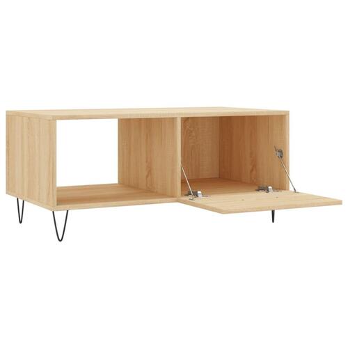 Sofabord 90x50x40 cm konstrueret træ sonoma-eg