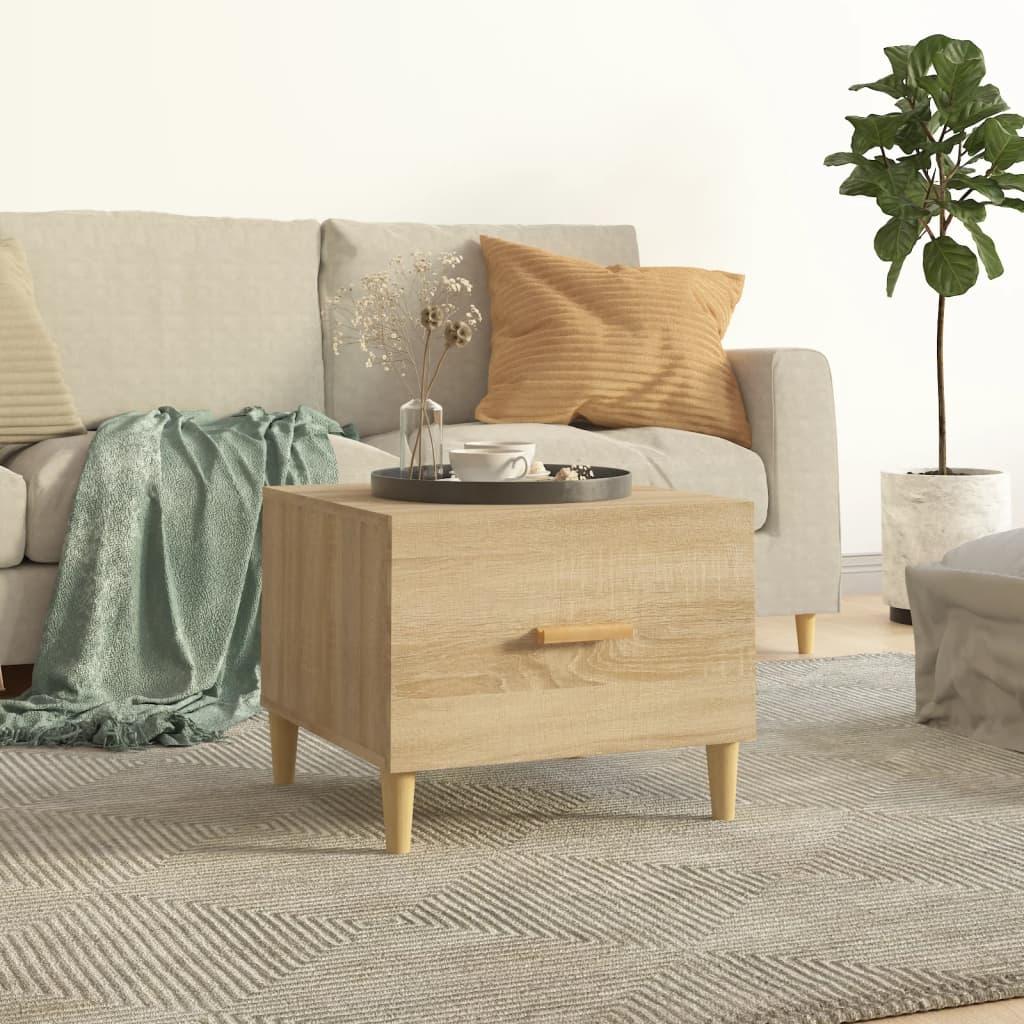 Sofabord 50x50x40 cm konstrueret træ sonoma-eg