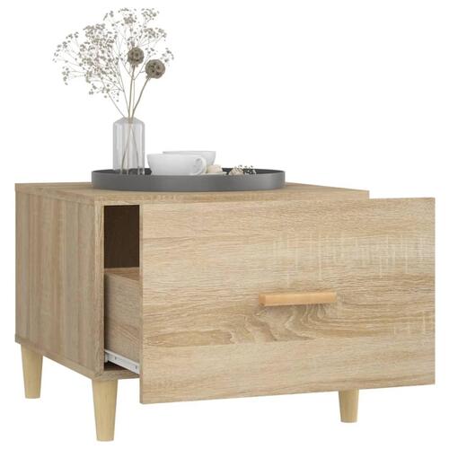 Sofabord 50x50x40 cm konstrueret træ sonoma-eg