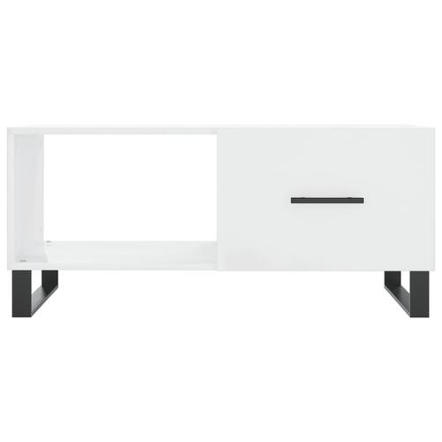 Sofabord 90x50x40 cm konstrueret træ hvid højglans