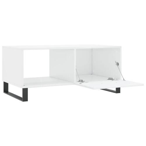 Sofabord 90x50x40 cm konstrueret træ hvid højglans