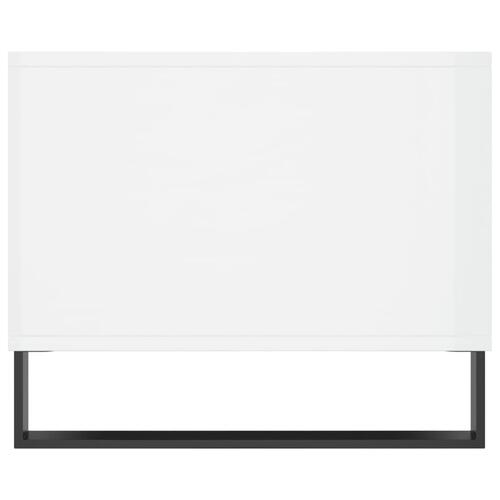 Sofabord 90x50x40 cm konstrueret træ hvid højglans