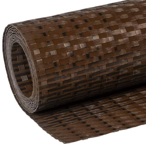 Altanafskærmning 600x80 cm polyrattan brun og sort
