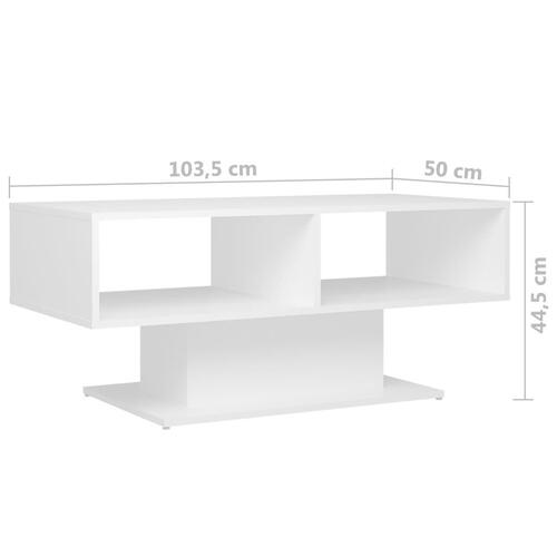 Sofabord 103,5x50x44,5cm konstrueret træ hvid