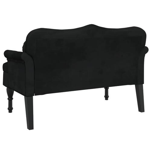 Bænk med hynder 120,5x65x75 cm velour sort