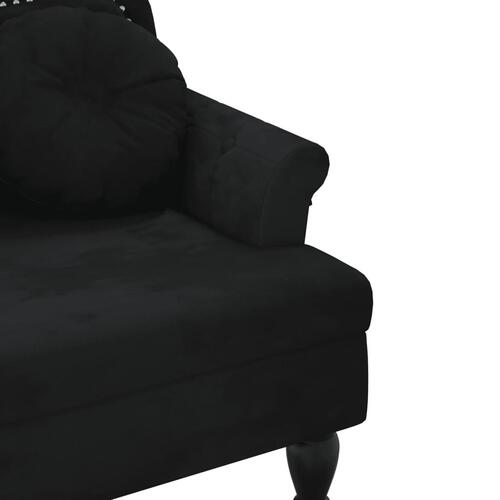 Bænk med hynder 120,5x65x75 cm velour sort