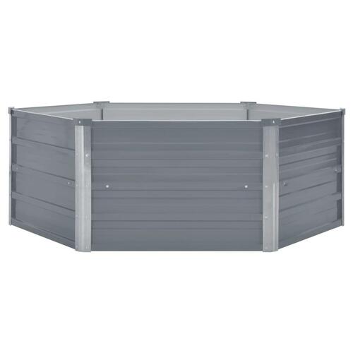 Hævet havekasse 129 x 129 x 46 gråt galvaniseret stål