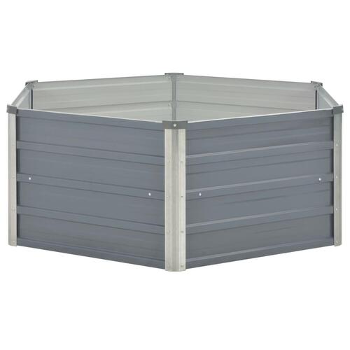 Hævet havekasse 129 x 129 x 46 gråt galvaniseret stål