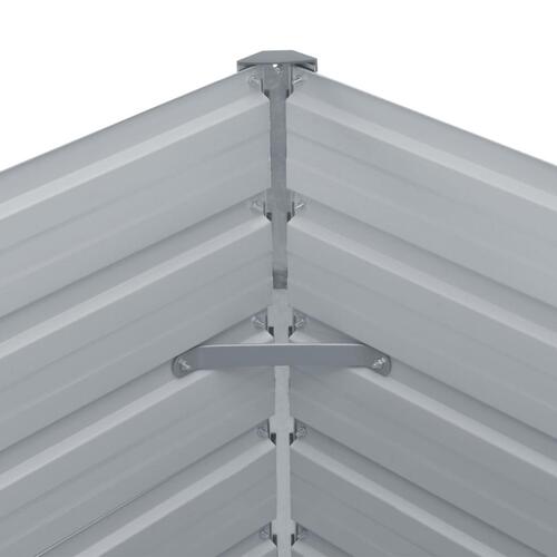 Hævet havekasse 129 x 129 x 46 gråt galvaniseret stål