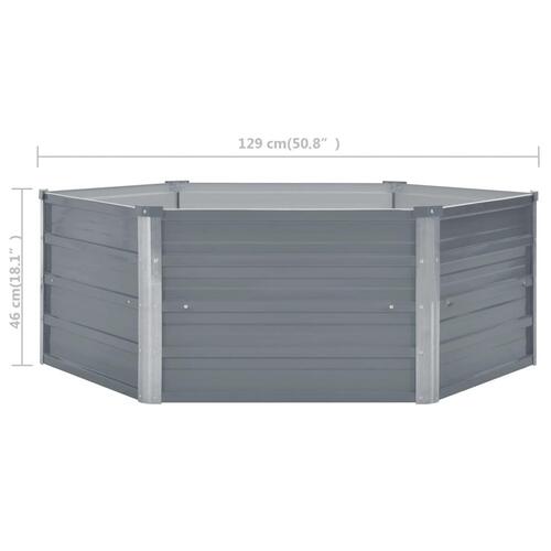 Hævet havekasse 129 x 129 x 46 gråt galvaniseret stål