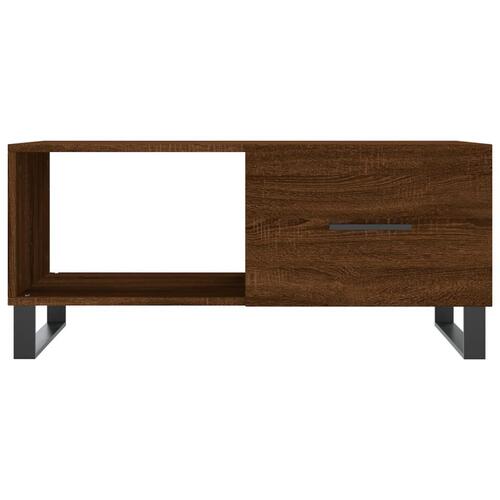 Sofabord 90x50x40 cm konstrueret træ brun egetræsfarve