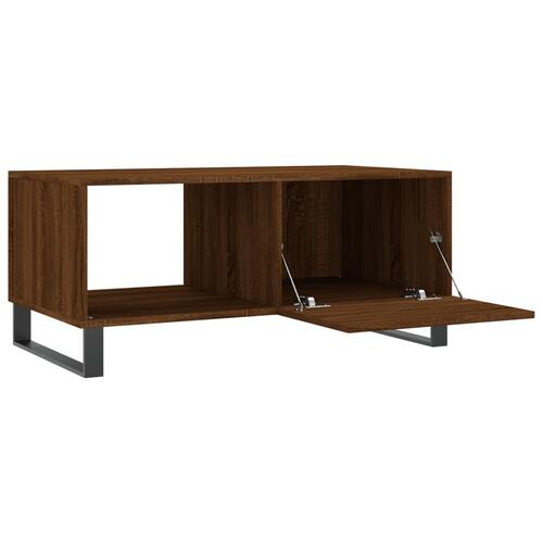 Sofabord 90x50x40 cm konstrueret træ brun egetræsfarve