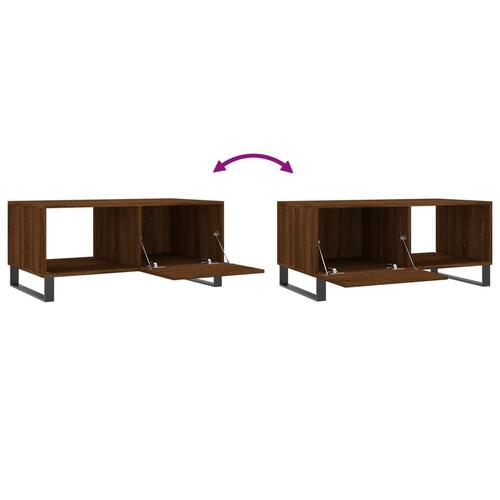 Sofabord 90x50x40 cm konstrueret træ brun egetræsfarve