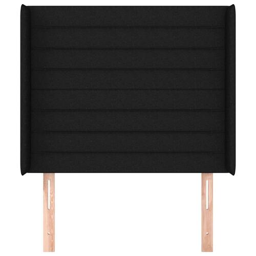 Sengegavl med kanter 103x16x118/128 cm stof sort