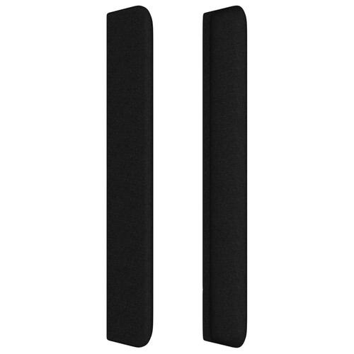 Sengegavl med kanter 103x16x118/128 cm stof sort
