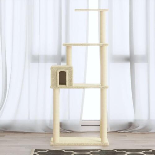 Kradsetræ med sisalkradsestolper 147 cm cremefarvet