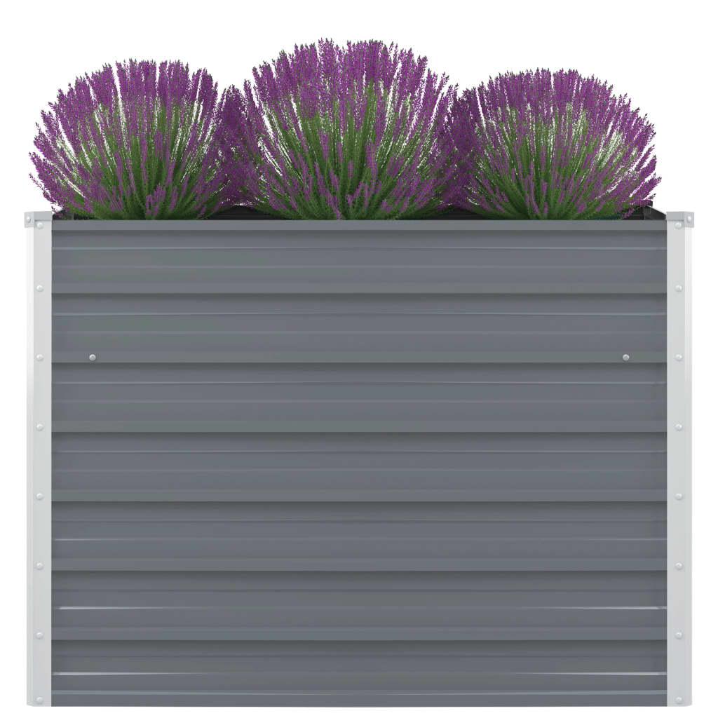 Hævet havekasse 100 x 100 x 77 galvaniseret stål gråt