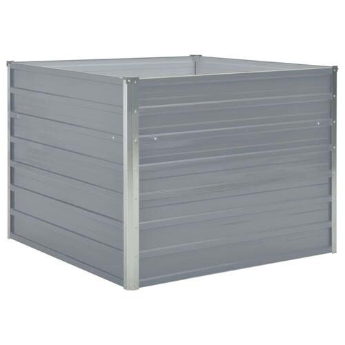 Hævet havekasse 100 x 100 x 77 galvaniseret stål gråt