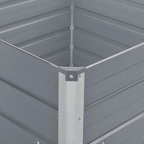 Hævet havekasse 100 x 100 x 77 galvaniseret stål gråt