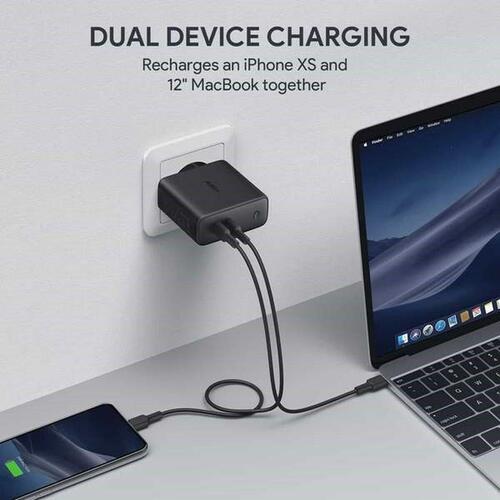 Vægoplader Aukey PA-D5 Sort