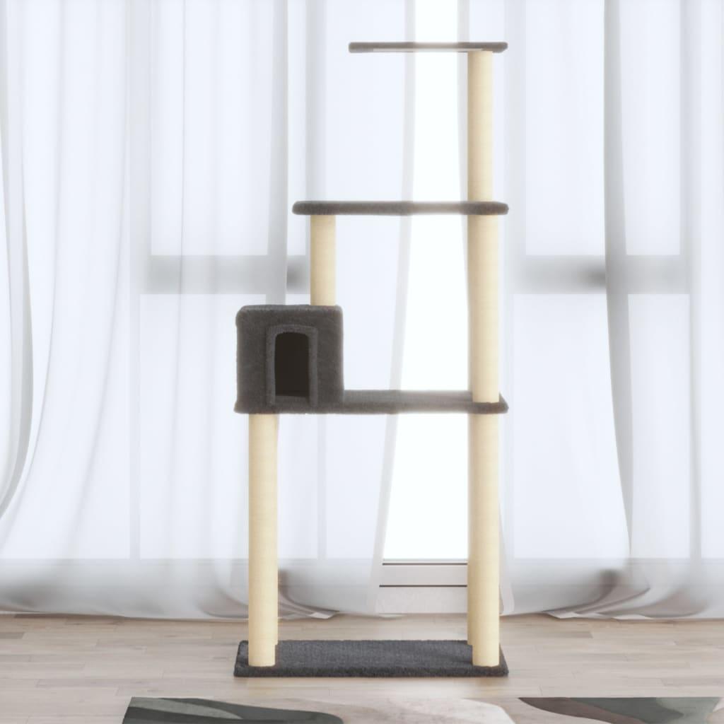 Kradsetræ med sisalkradsestolper 147 cm mørkegrå