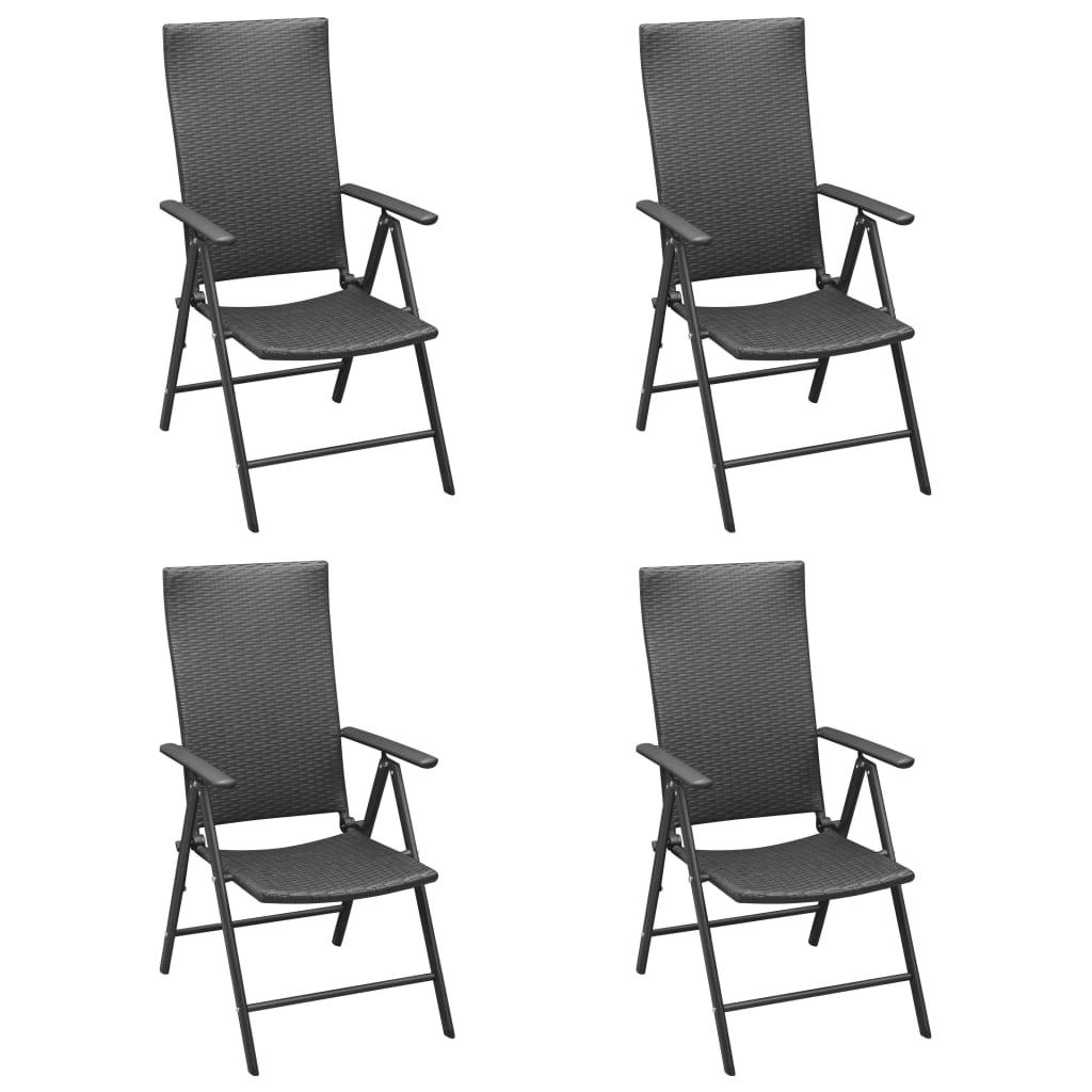 Havestole 4 stk. polyrattan sort