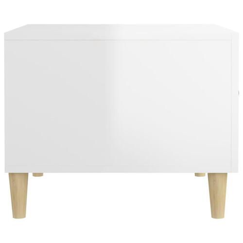 Sofabord 50x50x40 cm konstrueret træ hvid højglans