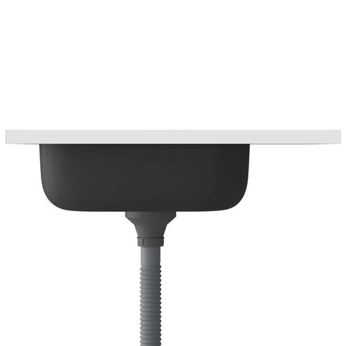 Køkkenvask med afløbssæt 600x500x155 mm rustfrit stål sølv