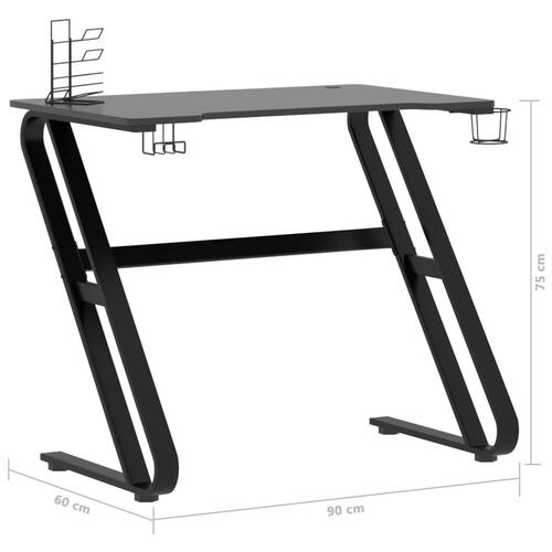 Gamerbord med ZZ-formede ben 90x60x75 cm sort