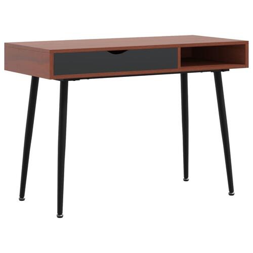 Skrivebord med skuffe 110x50x75 cm konstrueret træ brun