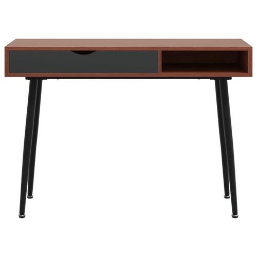 Skrivebord med skuffe 110x50x75 cm konstrueret træ brun