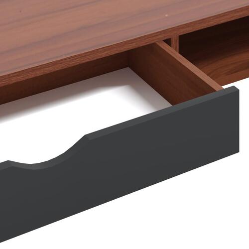 Skrivebord med skuffe 110x50x75 cm konstrueret træ brun