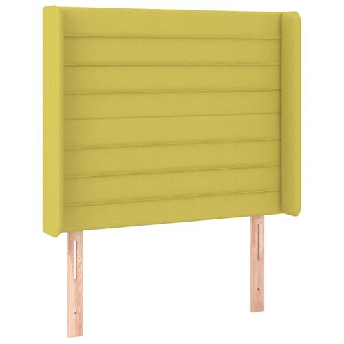 Sengegavl med kanter 103x16x118/128 cm stof grøn