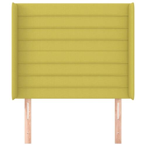 Sengegavl med kanter 103x16x118/128 cm stof grøn