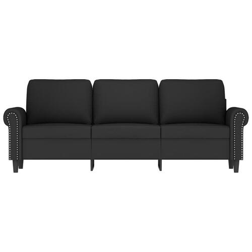 3-personers sofa 180 cm velour sort
