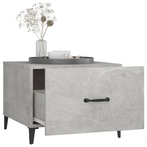 Sofabord med metalben 50x50x40 cm betongrå