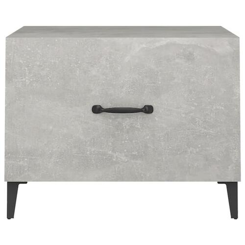 Sofabord med metalben 50x50x40 cm betongrå