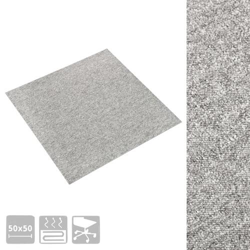 Tæppefliser 20 stk. 5 m² 50x50 cm lysegrå